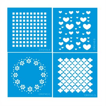 Kit com 4 Mini Stencil CR Laser Nº 3 - 10x10