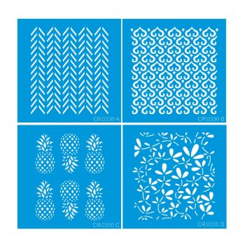 Kit com 4 Mini Stencil - 06