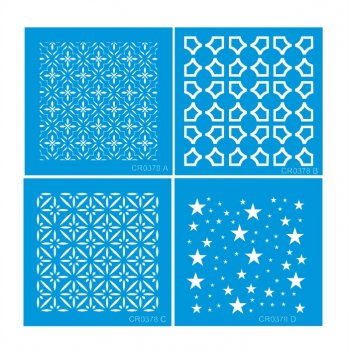 Kit com 4 Mini Stencil - 07