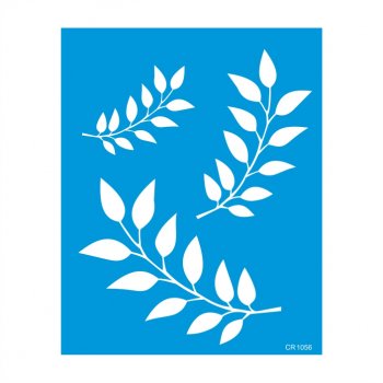 Stencil Pintura Orgânica Ramos 01 - 20x25