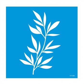 Stencil Pintura Orgânica Folhagem Modelo 07 - 30x30