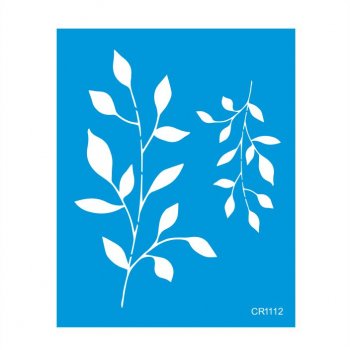 Stencil Pintura Orgânica Ramos 02 - 20x25