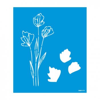 Stencil Pintura Orgânica Flor de Lisianto - 30x35
