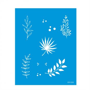 Stencil Pintura Orgânica Folhagens Pequenas - 20x25