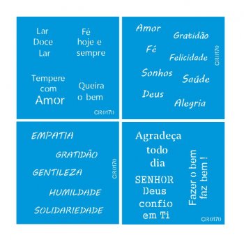 Kit com 4 Mini Stencil Frases