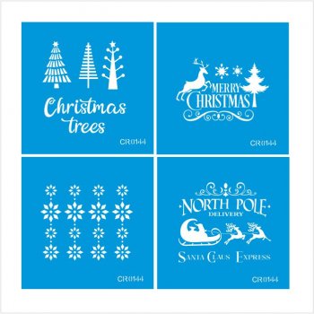 Kit com 4 Mini Stencil Natal - 02