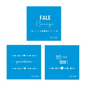Kit com 3 Mini Stencil Frases - 01