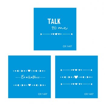 Kit com 3 Mini Stencil Frases - 02