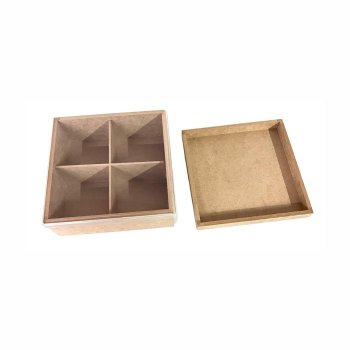 Caixa de Chá em MDF com Tampa em Acrílico