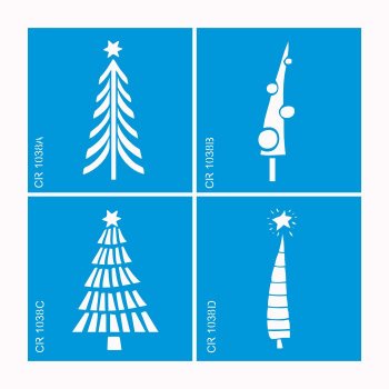 Kit com 4 Mini Stencil Natal - 05