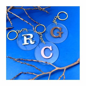 Kit com 3 Chaveiros Personalizados em Acrílico com Letra