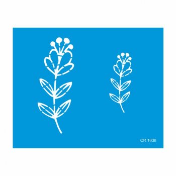 Stencil Pintura Orgânica Flor - 20x25