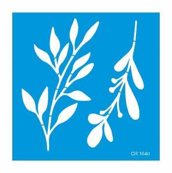 Stencil Pintura Orgânica Folha 01 - 20x20