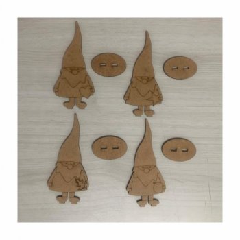 Kit com 4 Duendes com Base em MDF (P-G)