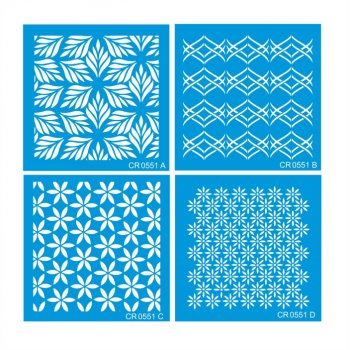 Kit com 4 Mini Stencil CR Laser Nº 12 - 10x10