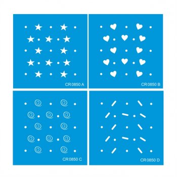 Kit com 4 Mini Stencil CR Laser Nº 13 - 10x10