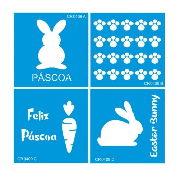 Kit com 4 Mini Stencil Páscoa - 01